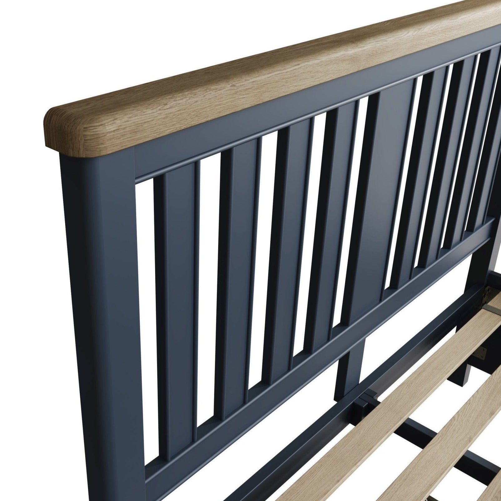 Rogate Blue 5'0 Kingsize Bed Frame - Wooden Headboard & Drawers - Duck Barn Interiors