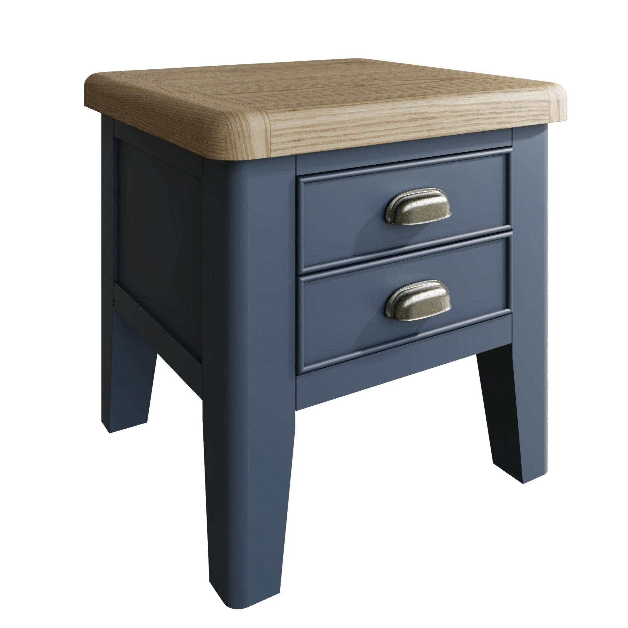 Rogate Blue Painted 2 Drawer Side Table - Duck Barn Interiors