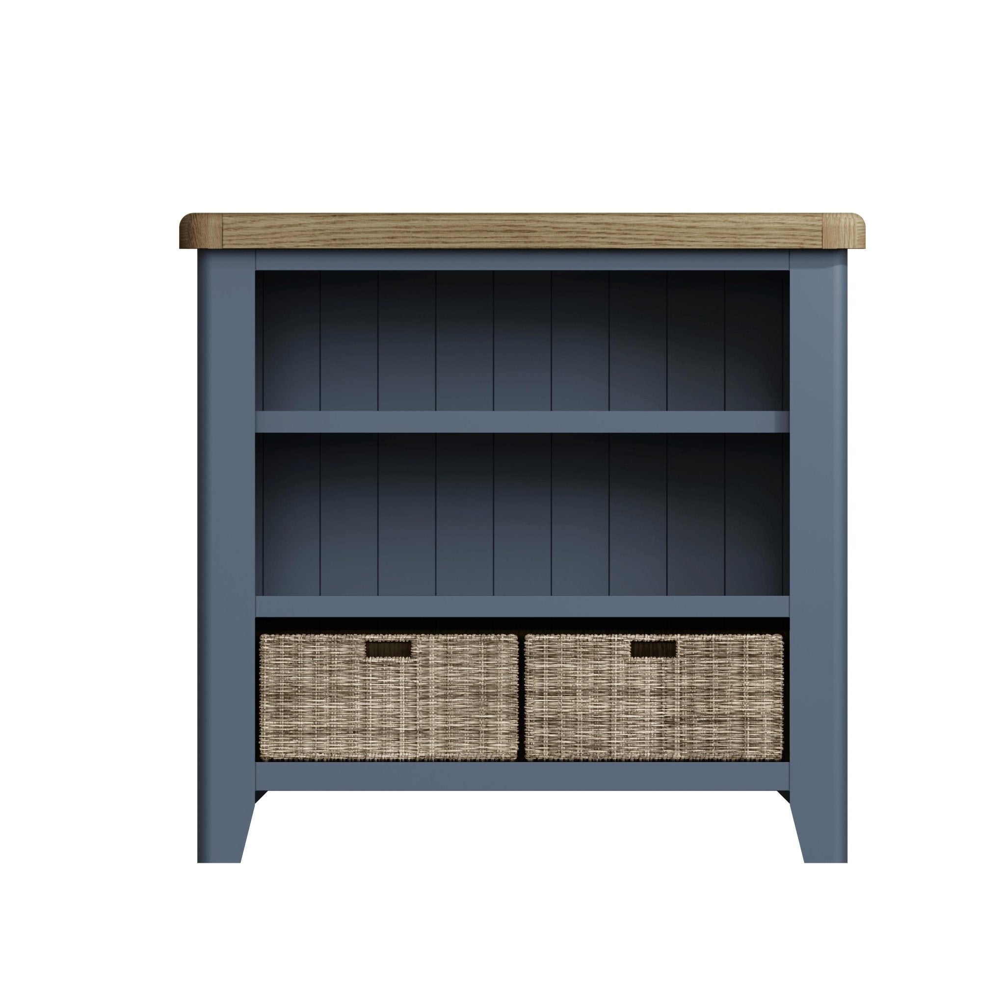 Rogate Blue Small Bookcase with Baskets - Duck Barn Interiors