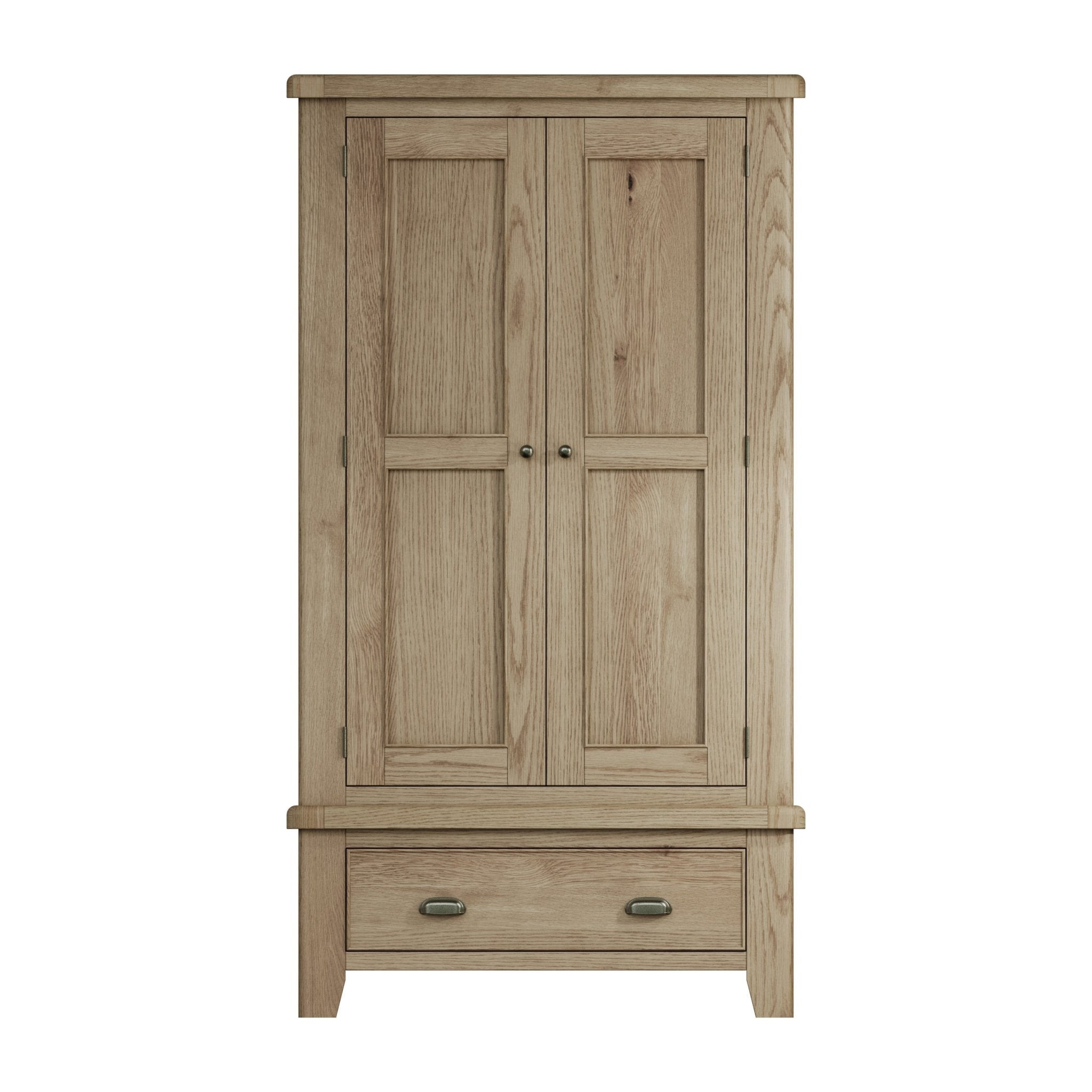 Rusper Oak 2 Door Wardrobe with Drawer - Duck Barn Interiors