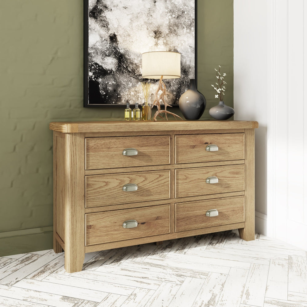 Rusper Oak 6 Drawer Chest of Drawers1 - Duck Barn Interiors