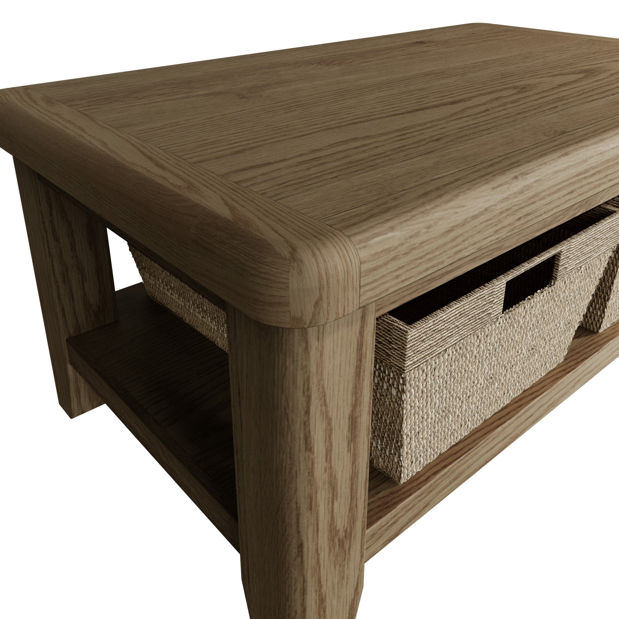 Rusper Oak Coffee Table with Baskets - Duck Barn Interiors