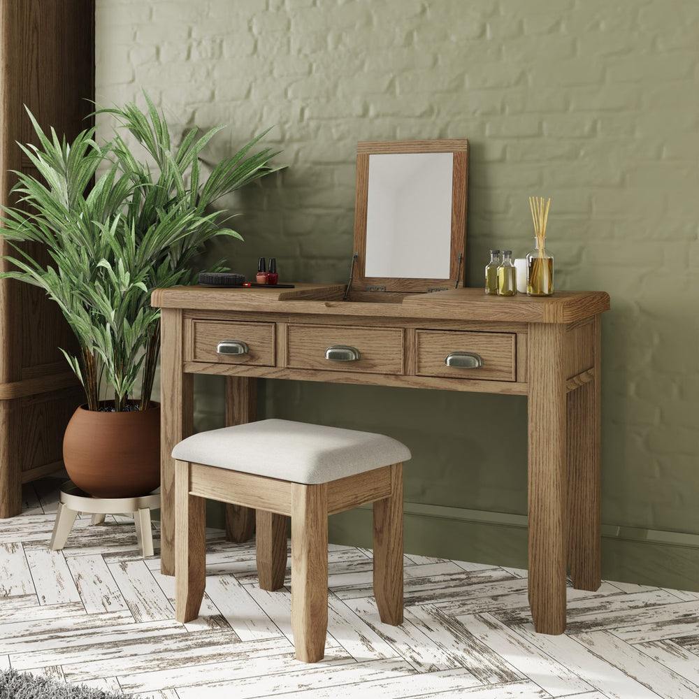 Rusper Oak Dressing Table1 - Duck Barn Interiors