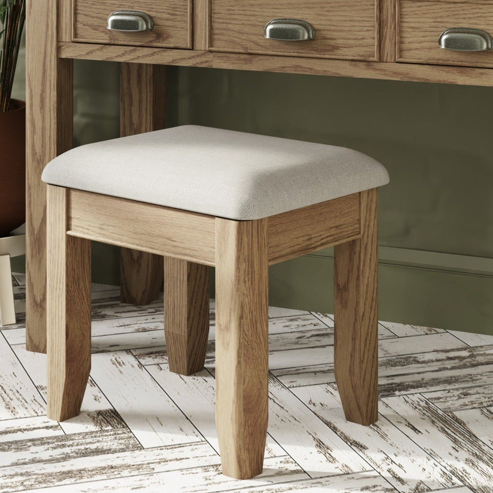 Rusper Oak Dressing Table Stool1 - Duck Barn Interiors