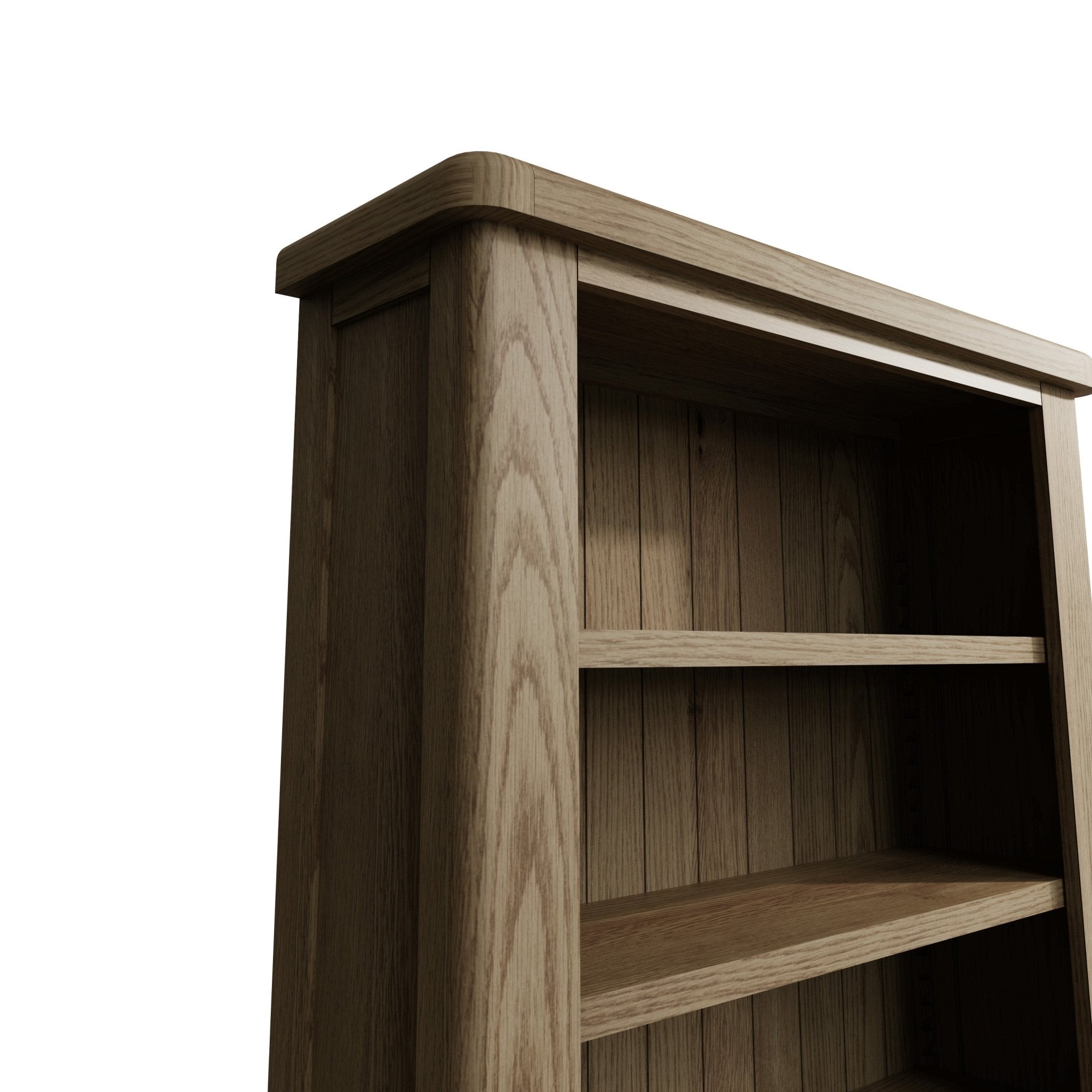 Rusper Oak Large Bookcase with Baskets - Duck Barn Interiors