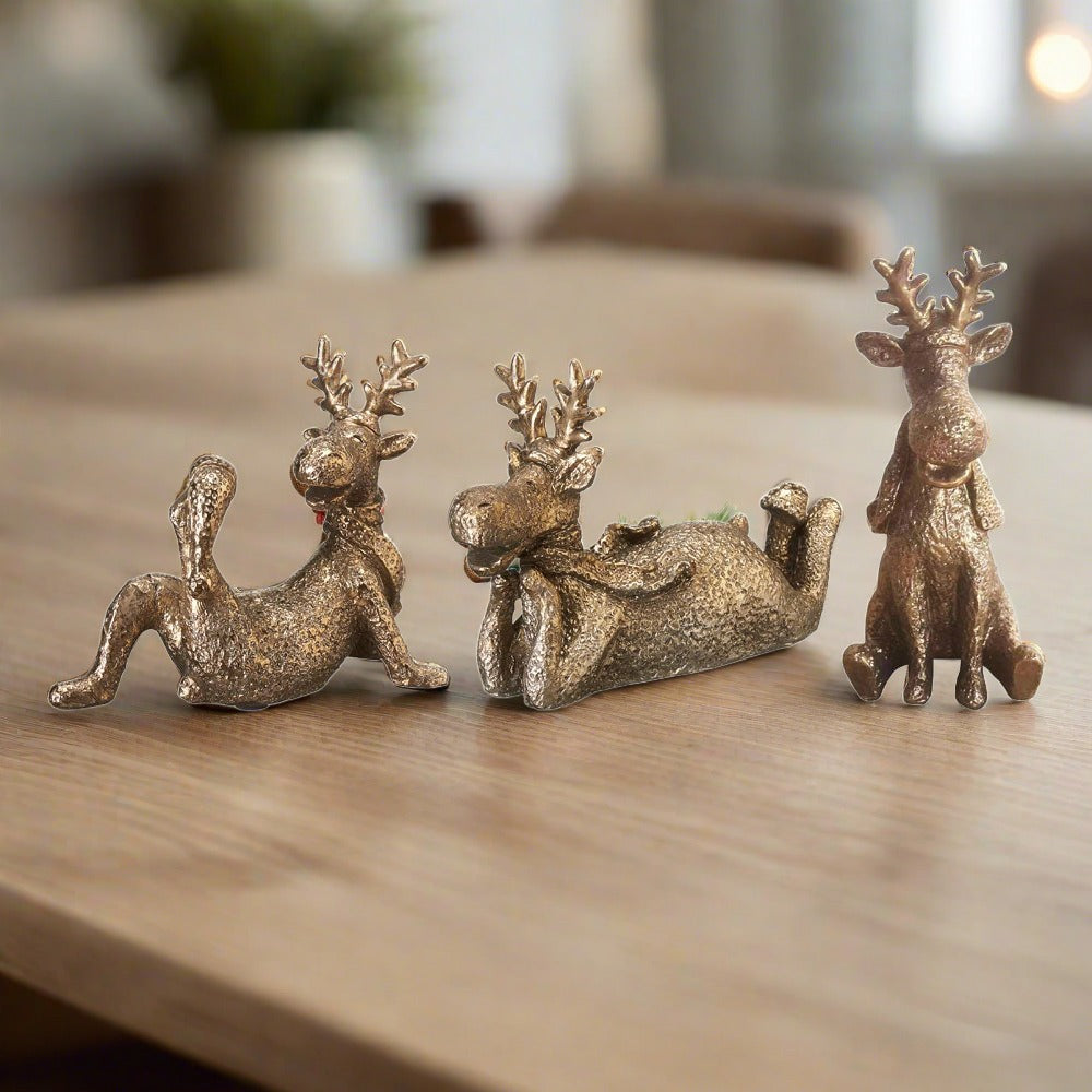 Set of 3 Reindeer Ornaments - Duck Barn Interiors