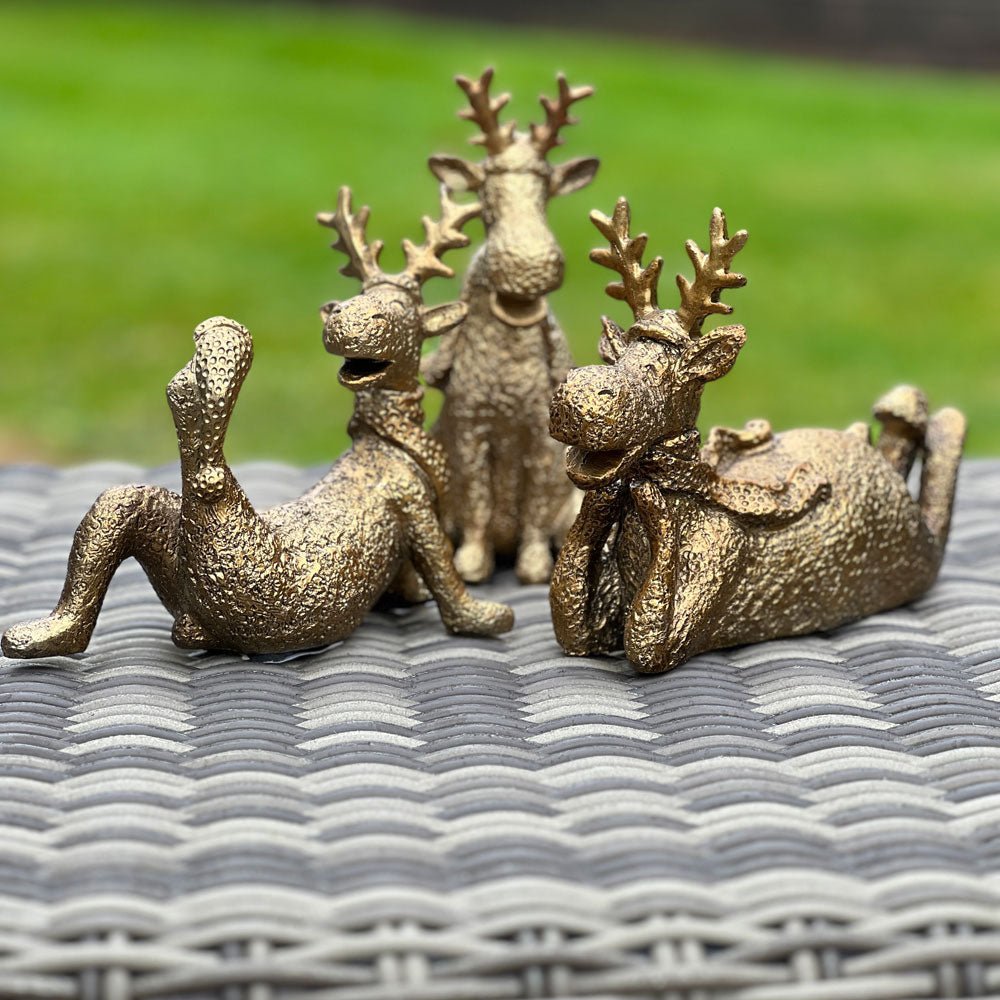 Set of 3 Reindeer Ornaments - Duck Barn Interiors