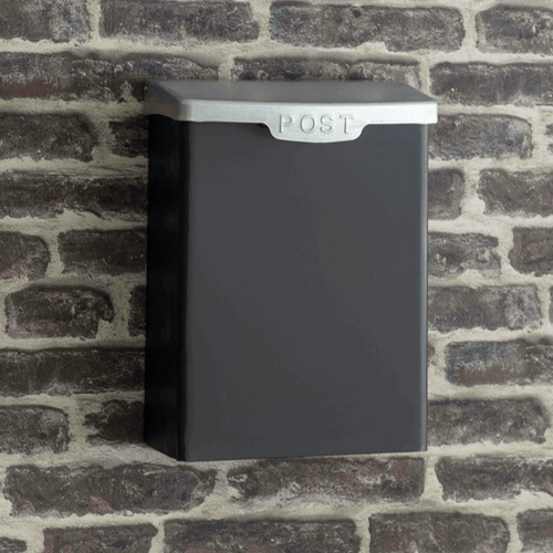 Shipton Steel Post Box - Carbon