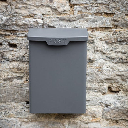 Shipton Steel Post Box - Charcoal Grey