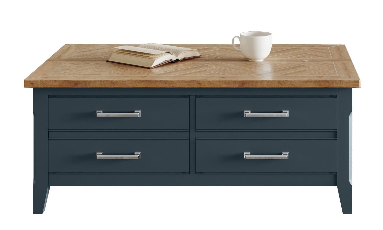 Signature Blue Coffee Table With Drawers & Hidden Storage - Duck Barn Interiors