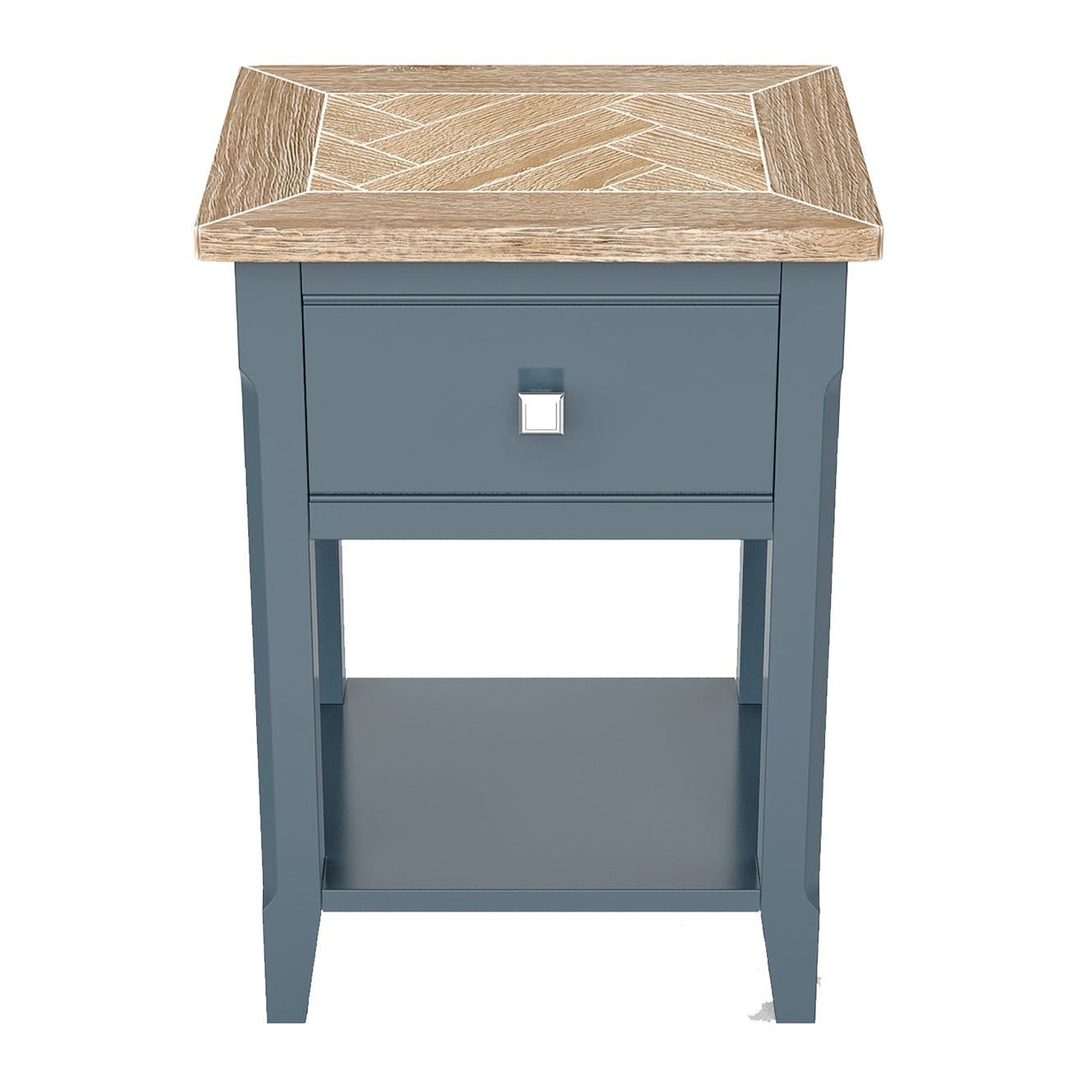 Signature Blue One Drawer Lamp Table - Duck Barn Interiors