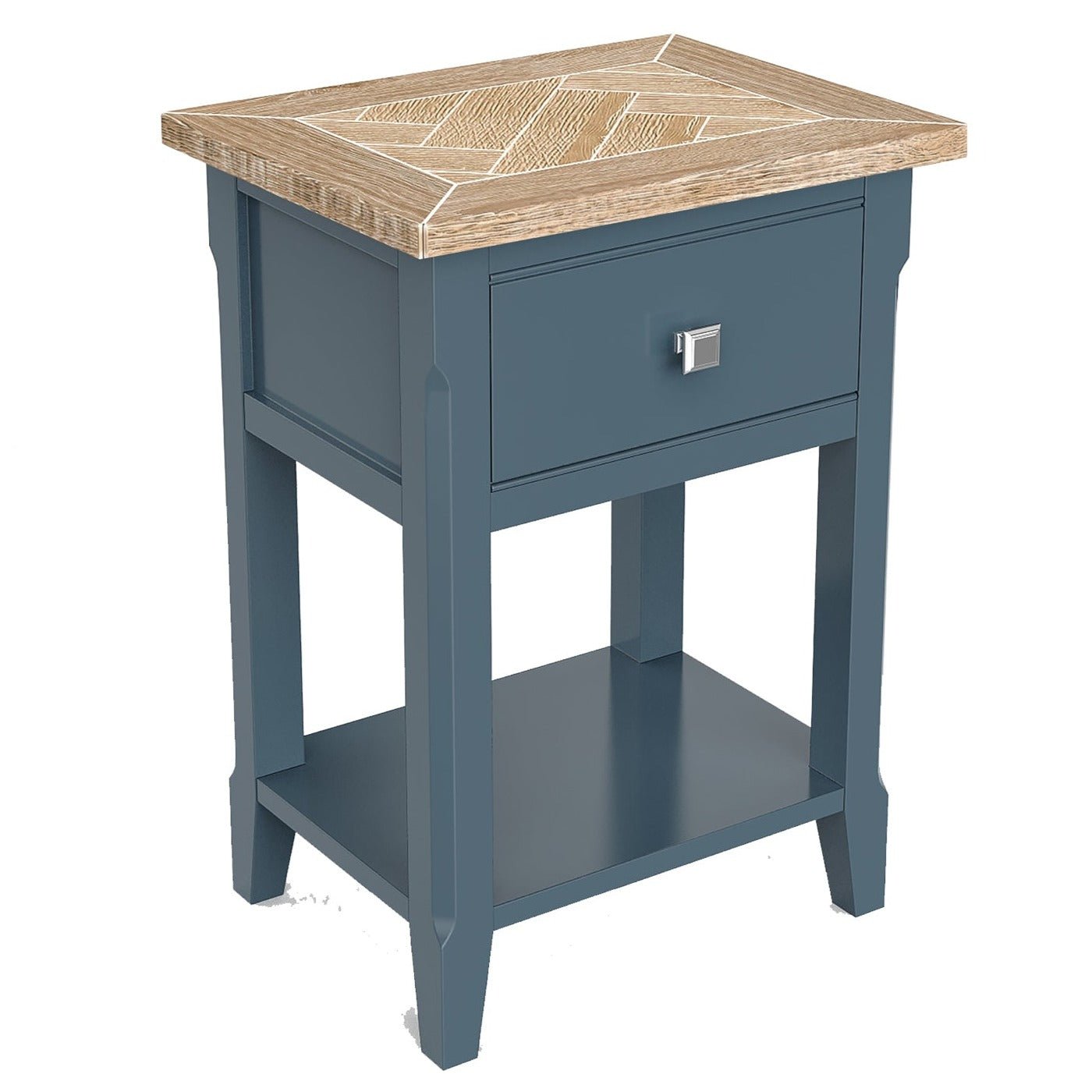 Signature Blue One Drawer Lamp Table - Duck Barn Interiors