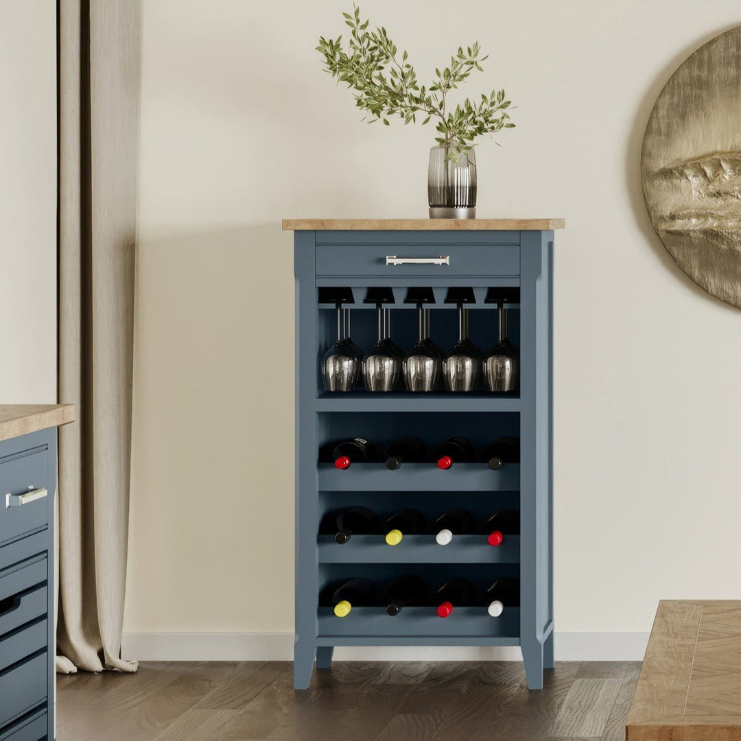 Signature Blue Wine Rack Glass Storage Cabinet – Duck Barn Interiors