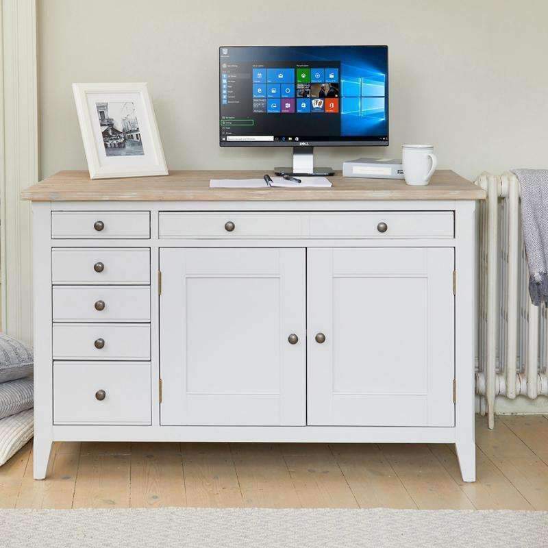 Signature Grey Hidden Home Office Desk1 - Duck Barn Interiors