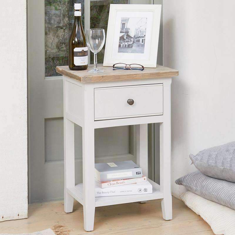 Signature Grey One Drawer Side Table1 - Duck Barn Interiors