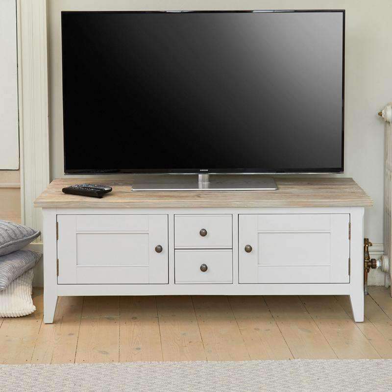 Signature Grey Widescreen TV Cabinet1 - Duck Barn Interiors