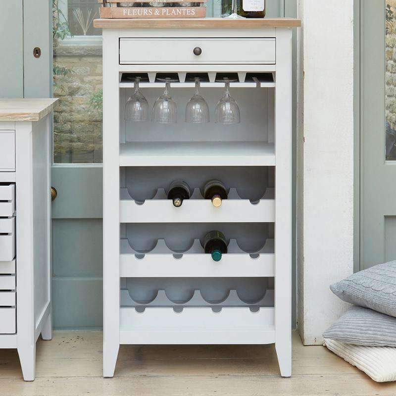 Signature Grey Wine Rack Cabinet - Duck Barn Interiors