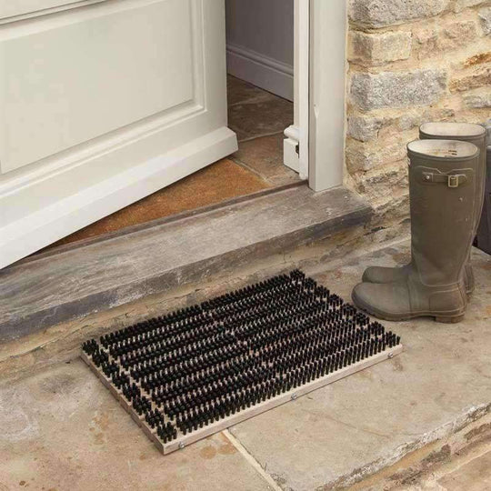 Slatted Wooden Doormat with Bristles Duck Barn Interiors