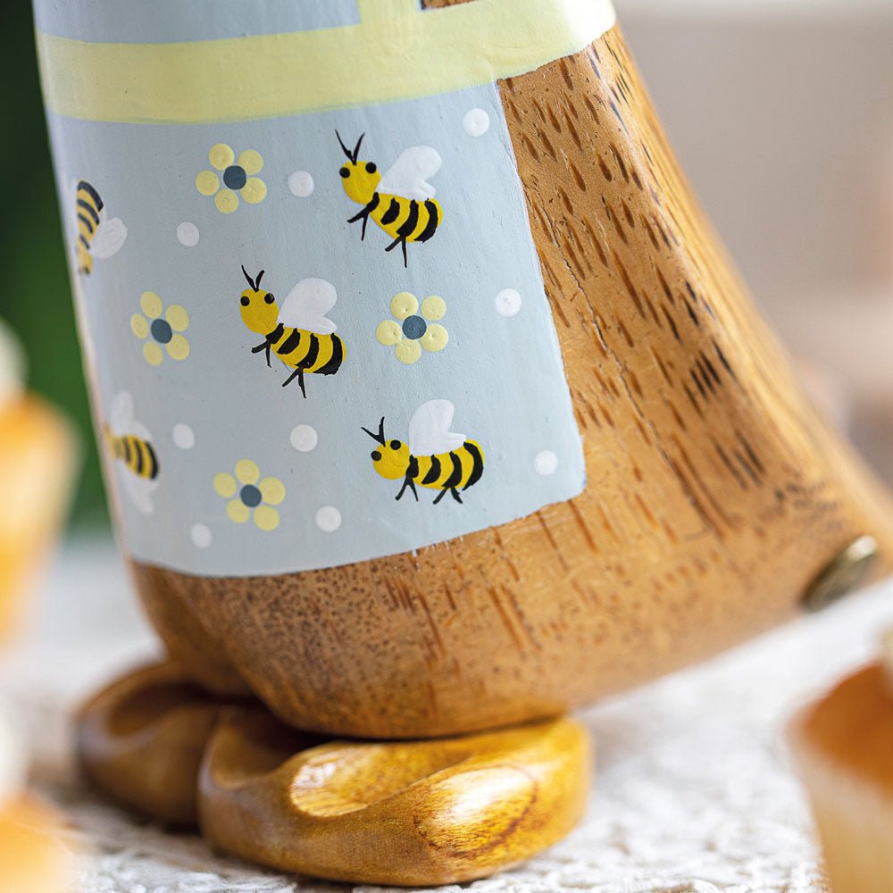 Small Wooden Duckling with Bee Print Apron - Duck Barn Interiors