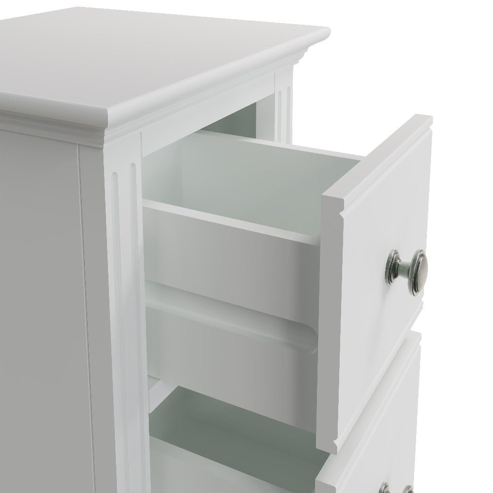 Snowdrop White Painted 2 Drawer Bedside Cabinet - Duck Barn Interiors