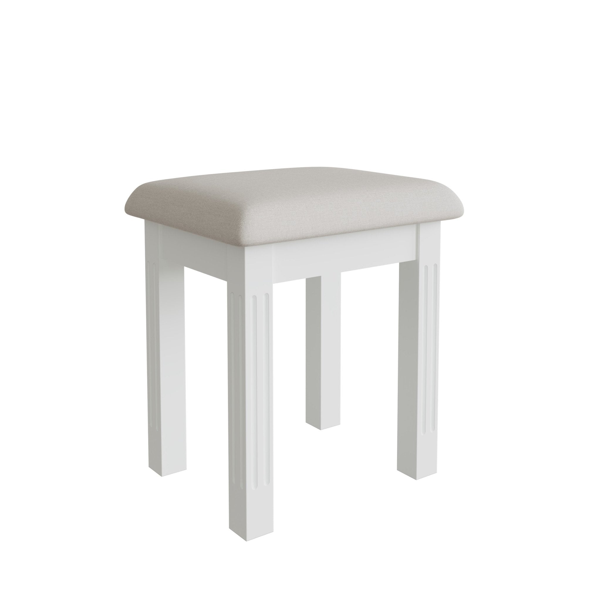 Snowdrop White Painted Dressing Table Stool - Duck Barn Interiors