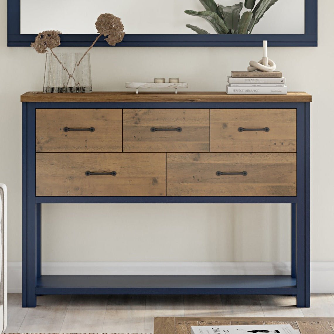 Splash of Blue Console Table with Drawers - Duck Barn Interiors
