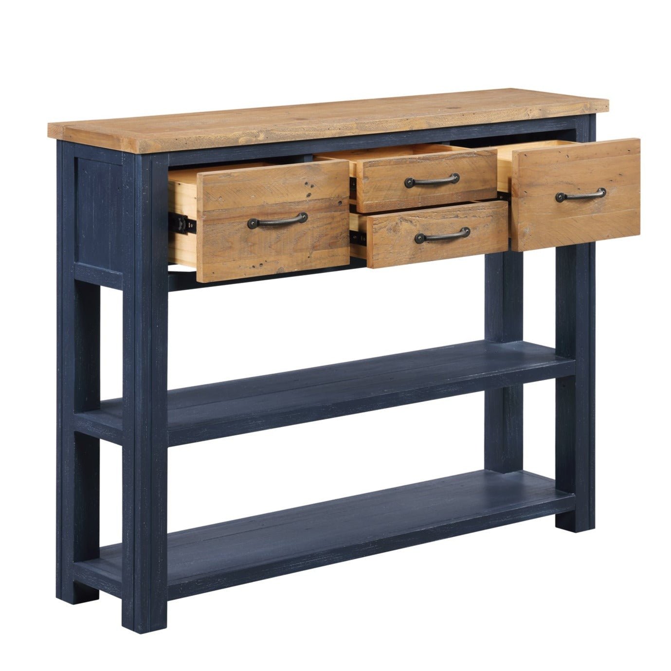 Splash of Blue Console Table with Storage - Duck Barn Interiors