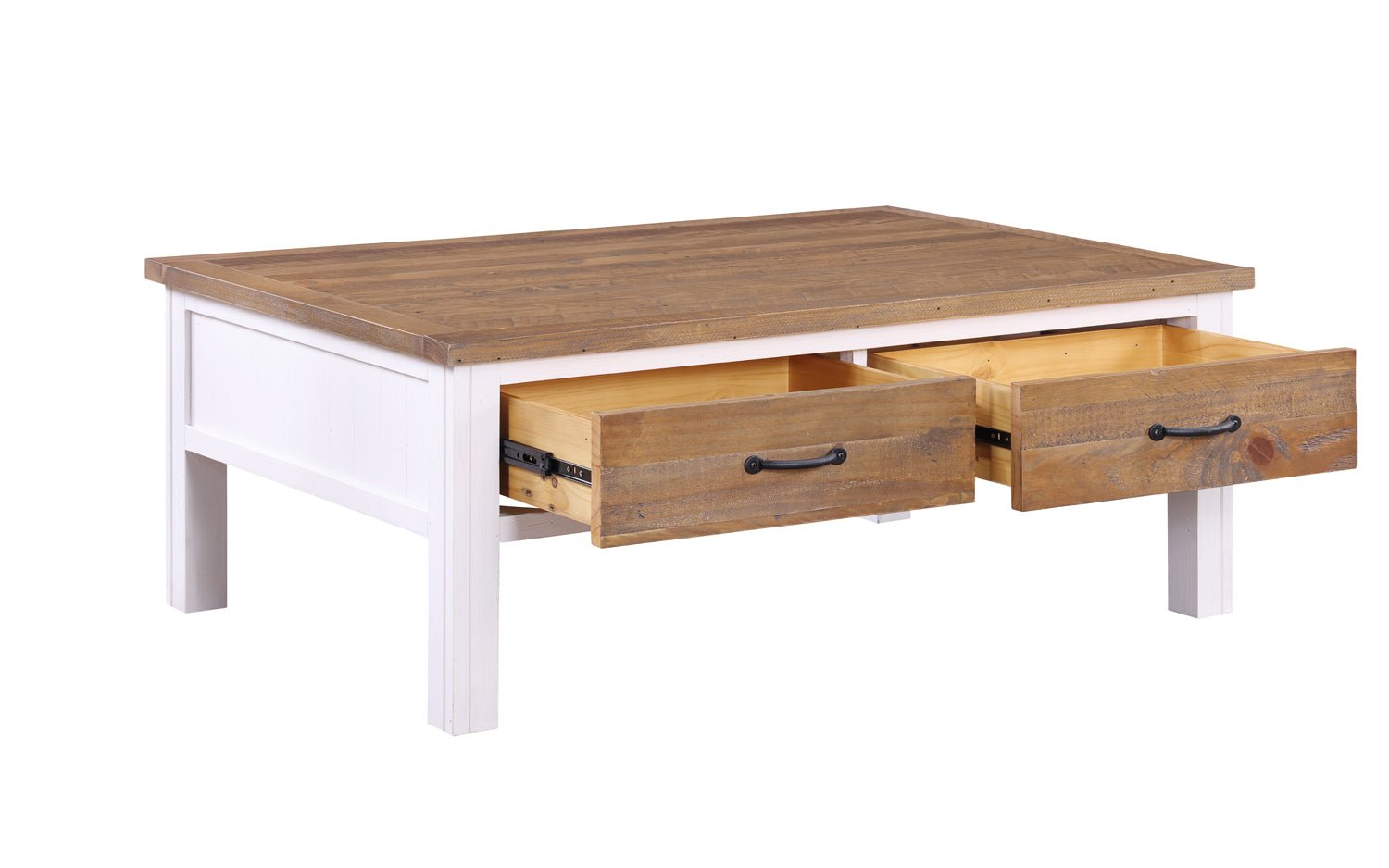 Splash of White Coffee Table With Four Drawers - Duck Barn Interiors