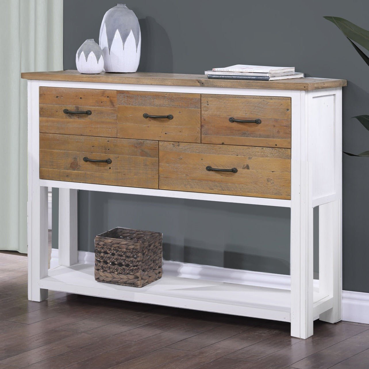 Splash of White Console Table with Drawers - Duck Barn Interiors