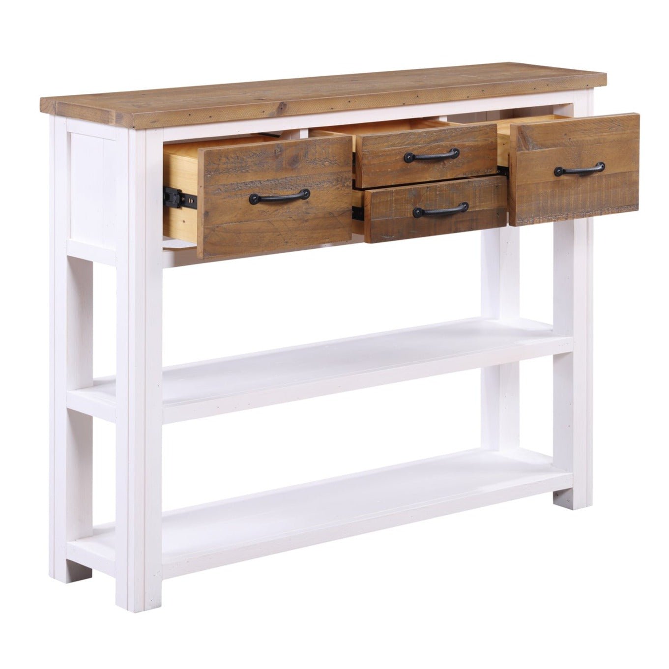 Splash of White Console Table with Storage - Duck Barn Interiors