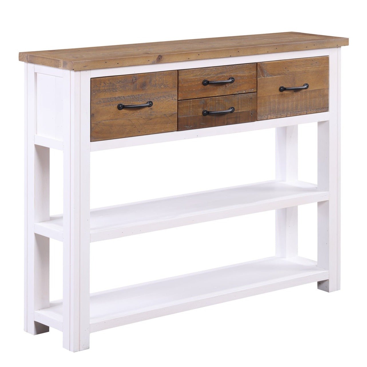 Splash of White Console Table with Storage - Duck Barn Interiors