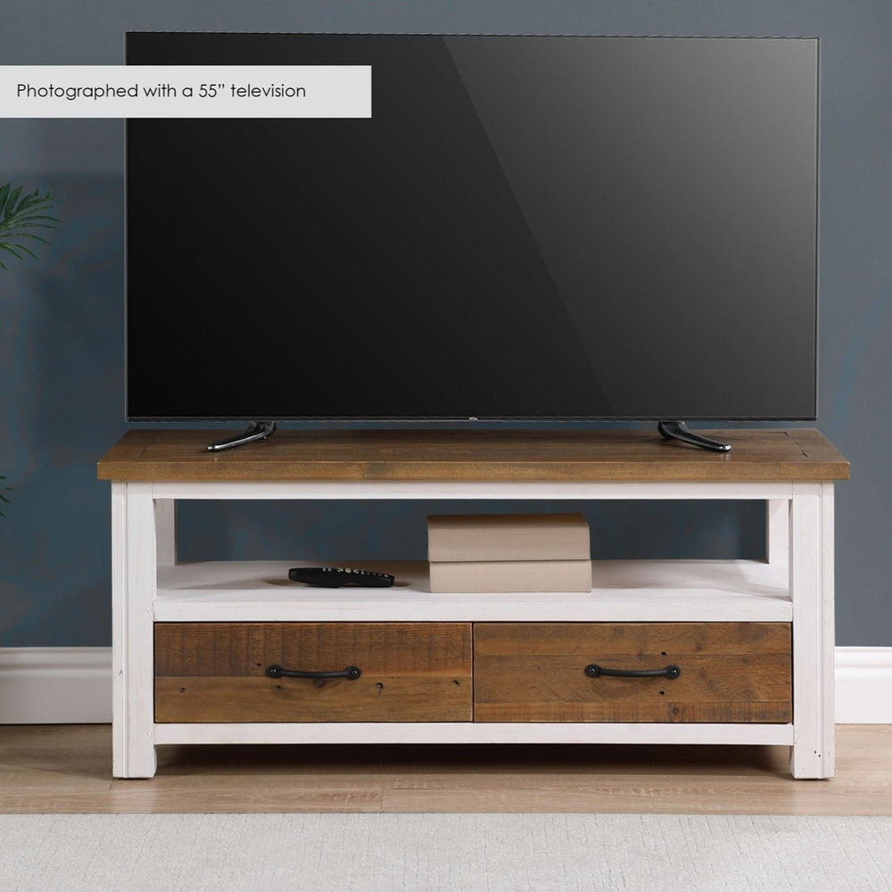 Splash of White Widescreen Television cabinet1 - Duck Barn Interiors