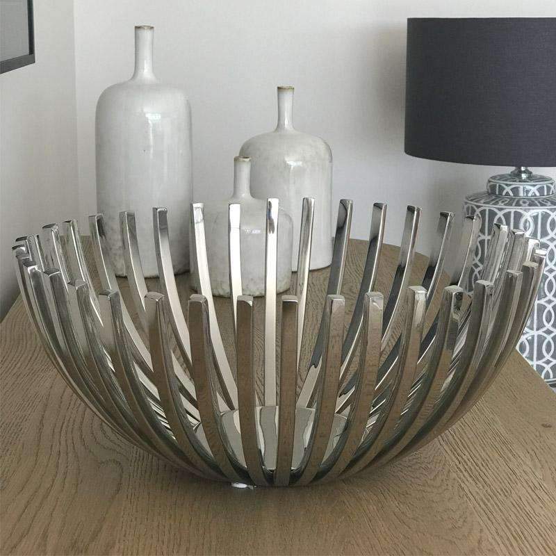 Stainless Steel Repeat Pronged Fruit Bowl (2 Sizes) - Duck Barn Interiors