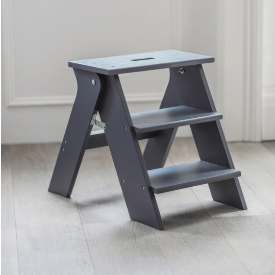 Step Stool in Charcoal - Birch Plywood - Duck Barn Interiors