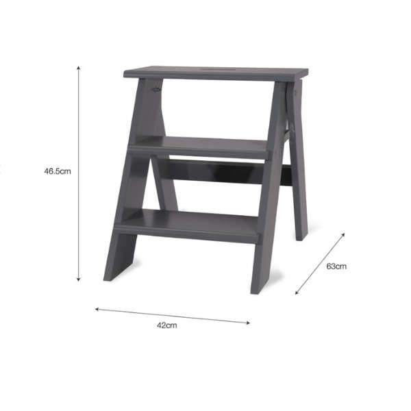 Step Stool in Charcoal - Birch Plywood - Duck Barn Interiors
