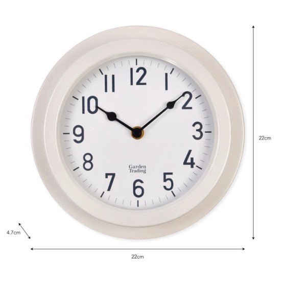 Tenby Outdoor Clock (22cm) - Lily White - Duck Barn Interiors