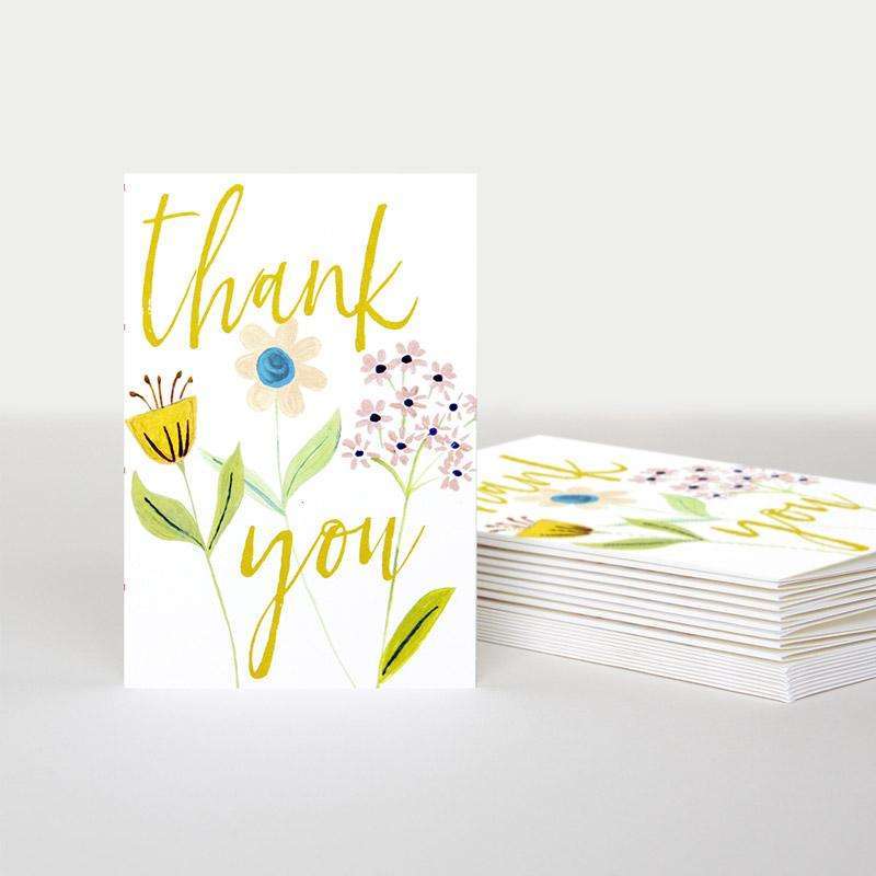 Thank You Flowers Greeting Cards (Pack of 10) - Duck Barn Interiors
