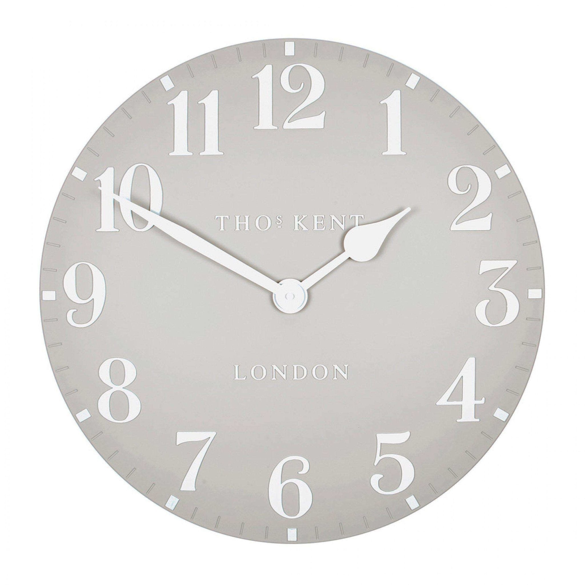 Thomas Kent Arabic Dove Grey Wall Clock (50cm/20") - Duck Barn Interiors