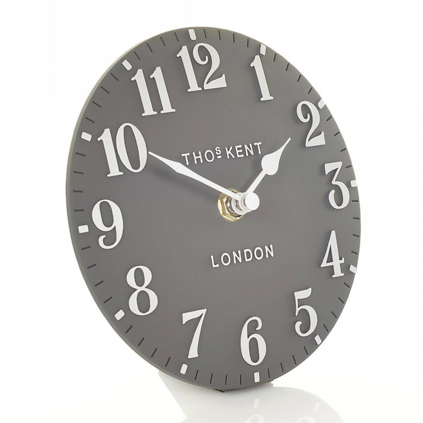 Thomas Kent Arabic Mantel Clock - Dolphin Grey (15cm/6") - Duck Barn Interiors