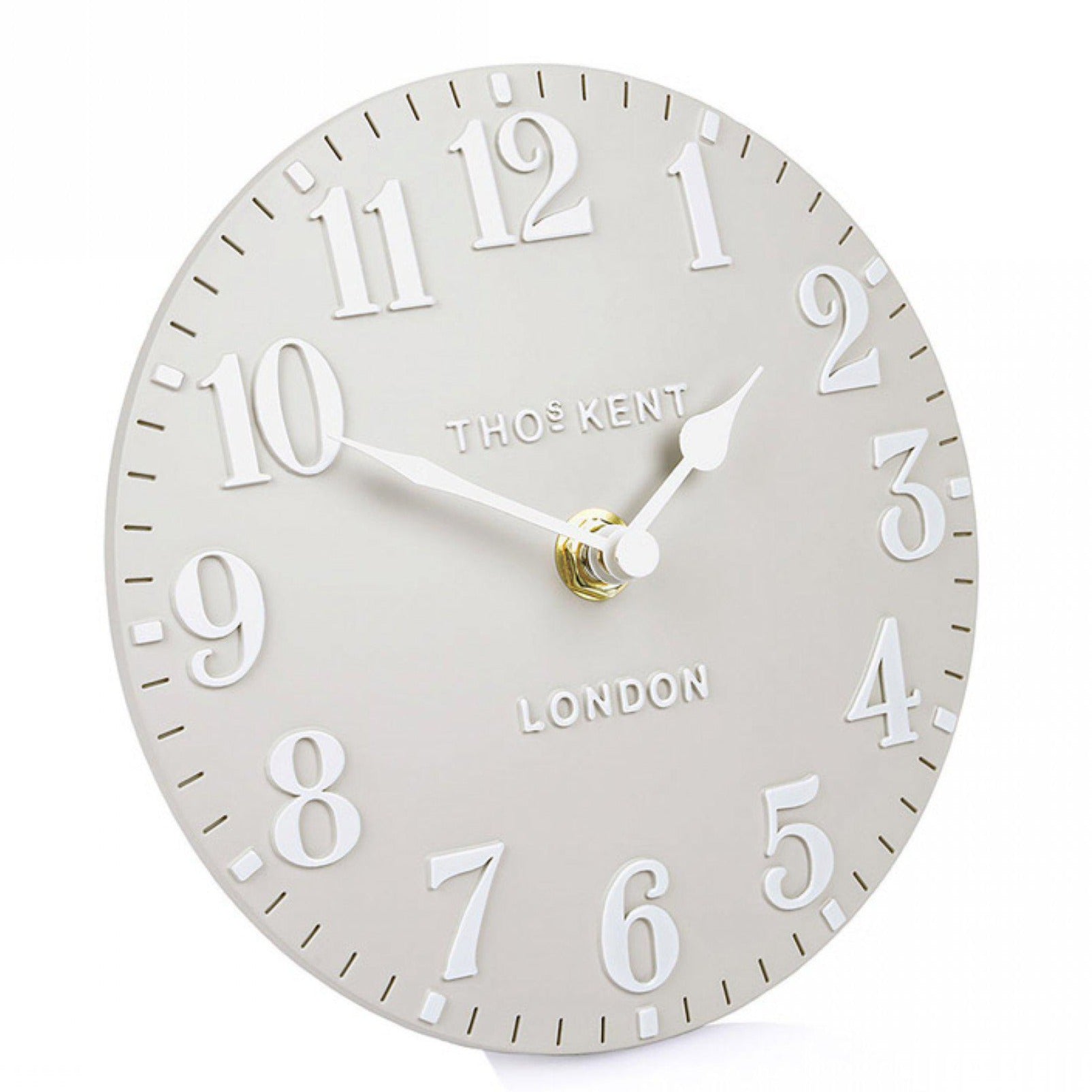 Thomas Kent Arabic Mantel Clock - Dove Grey (15cm/6") - Duck Barn Interiors