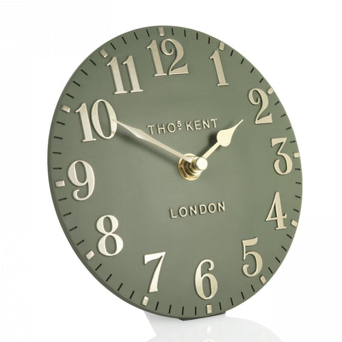 Thomas Kent Arabic Mantel Clock  - Lichen Green