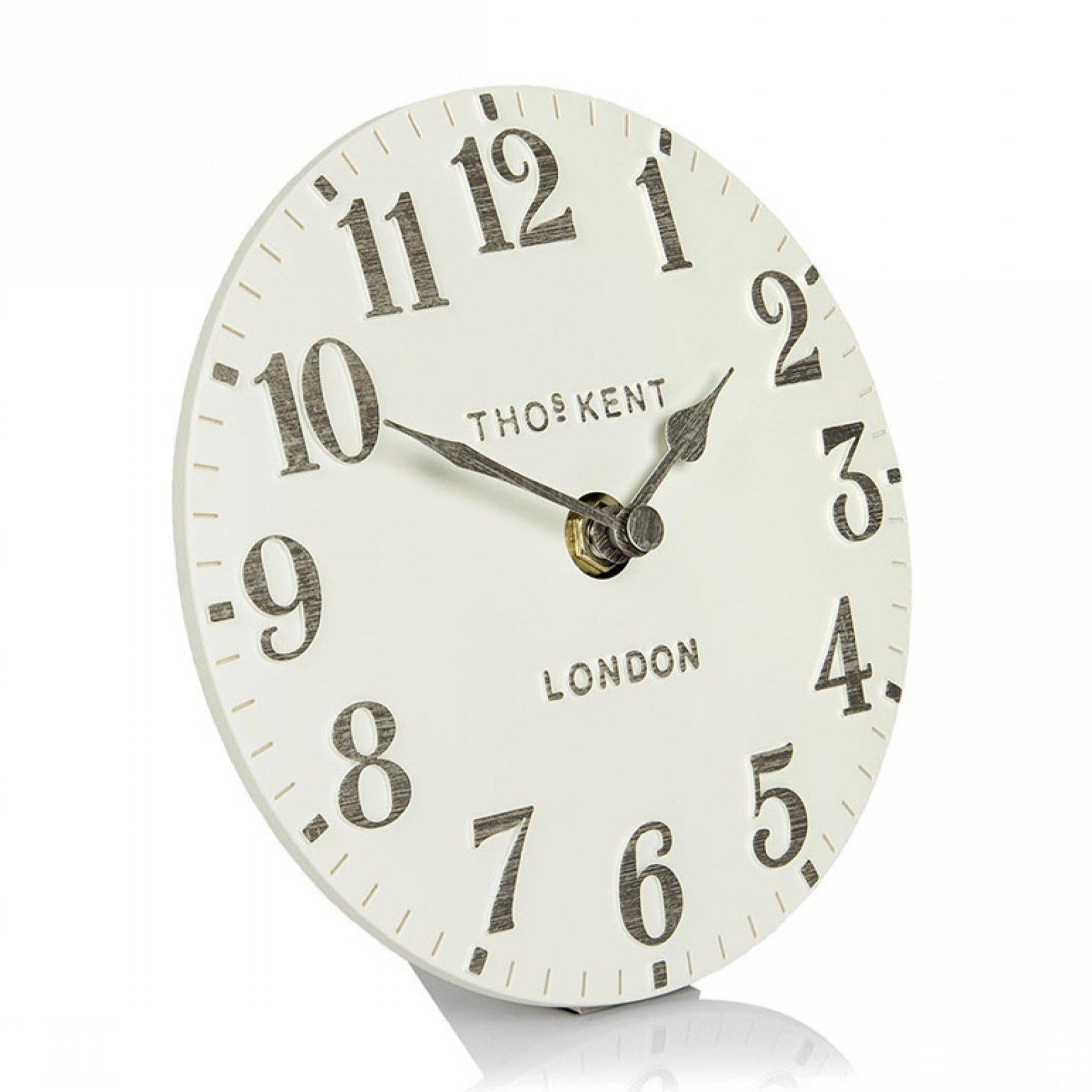 Thomas Kent Arabic Mantel Clock - Limestone (15cm/6") - Duck Barn Interiors