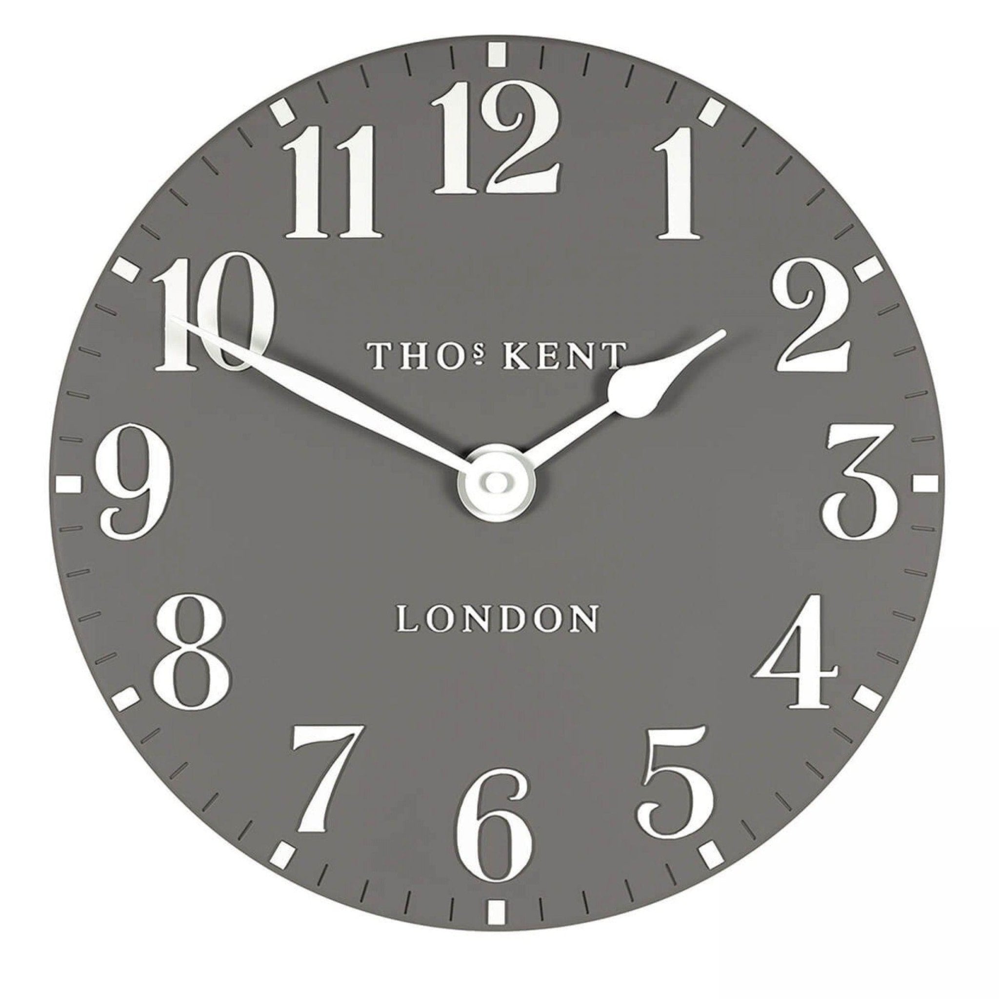 Thomas Kent Arabic Wall Clock - Dolphin Grey (30cm/12") - Duck Barn Interiors