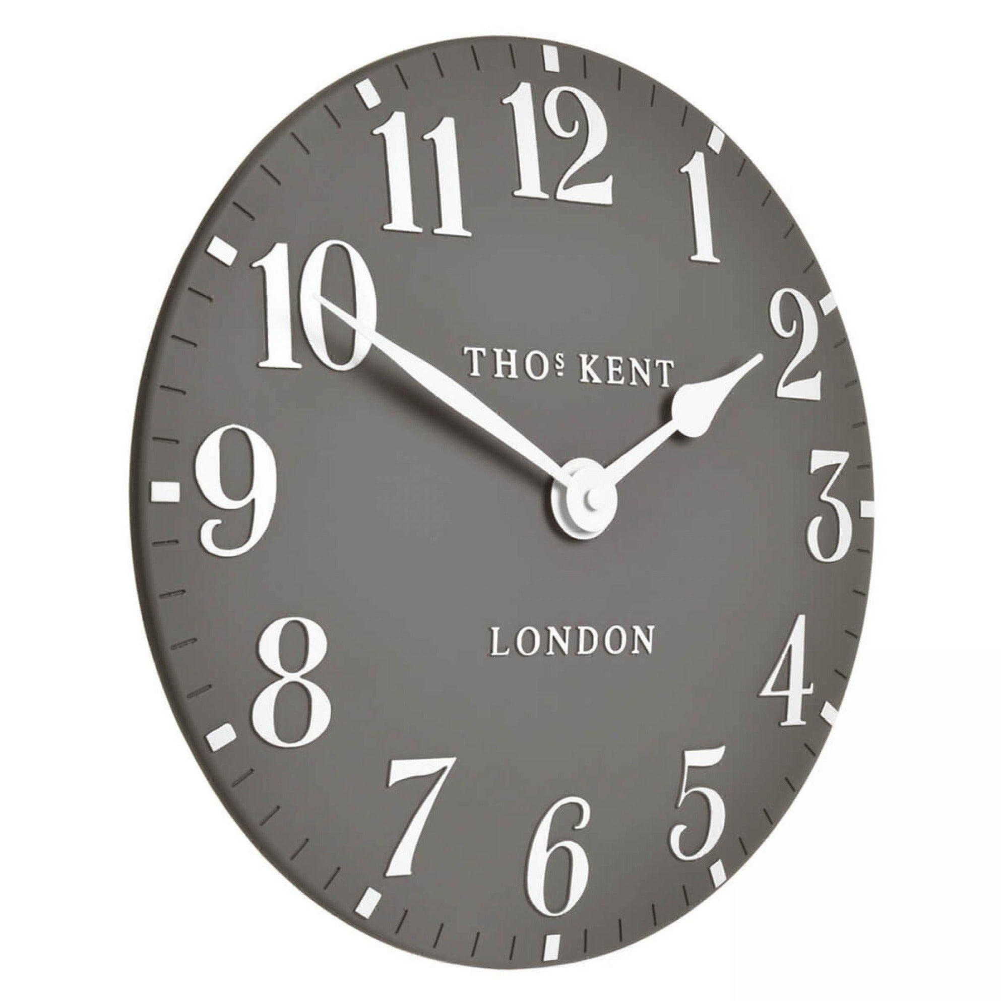 Thomas Kent Arabic Wall Clock - Dolphin Grey (30cm/12") - Duck Barn Interiors