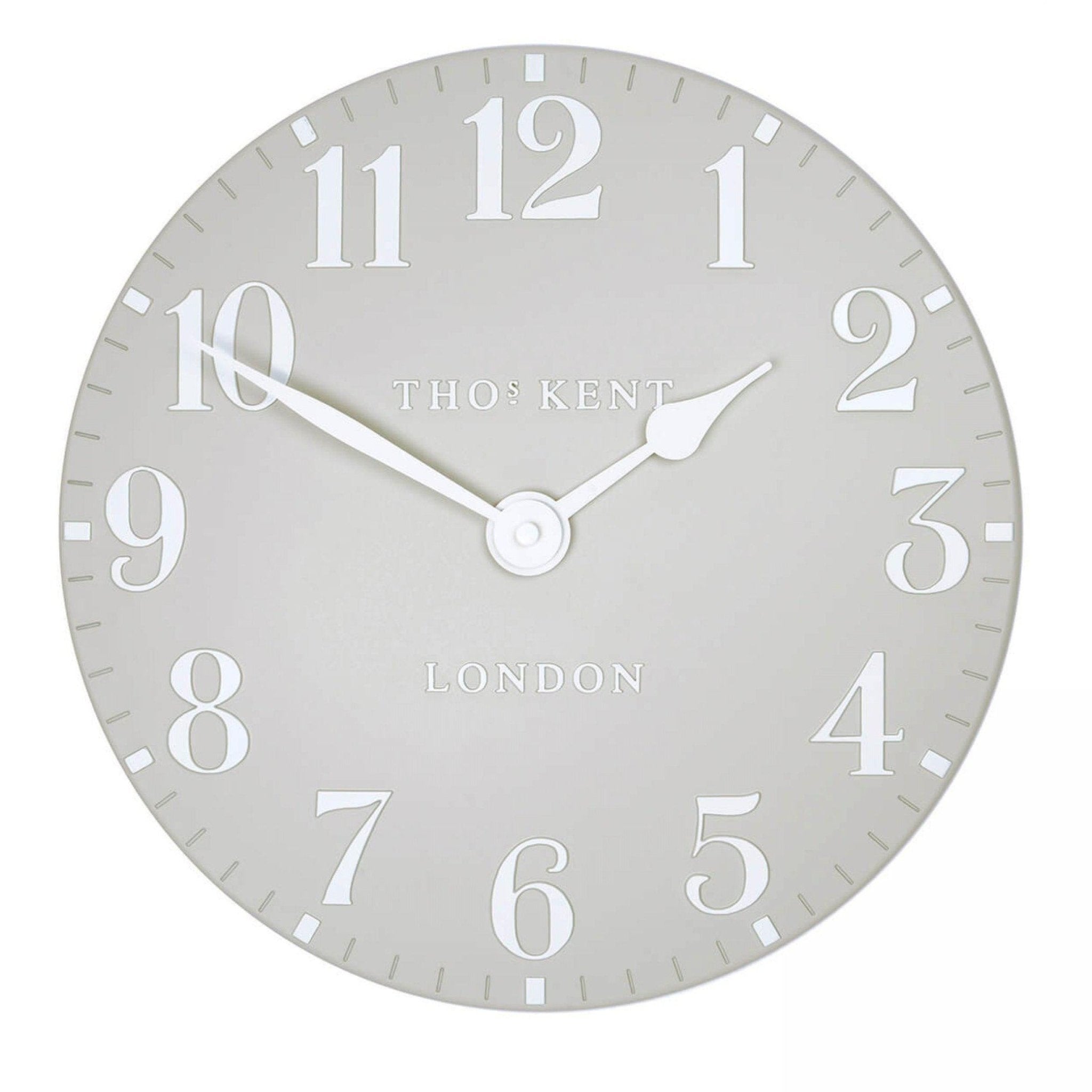 Thomas Kent Arabic Wall Clock - Dove Grey (30cm/12") - Duck Barn Interiors