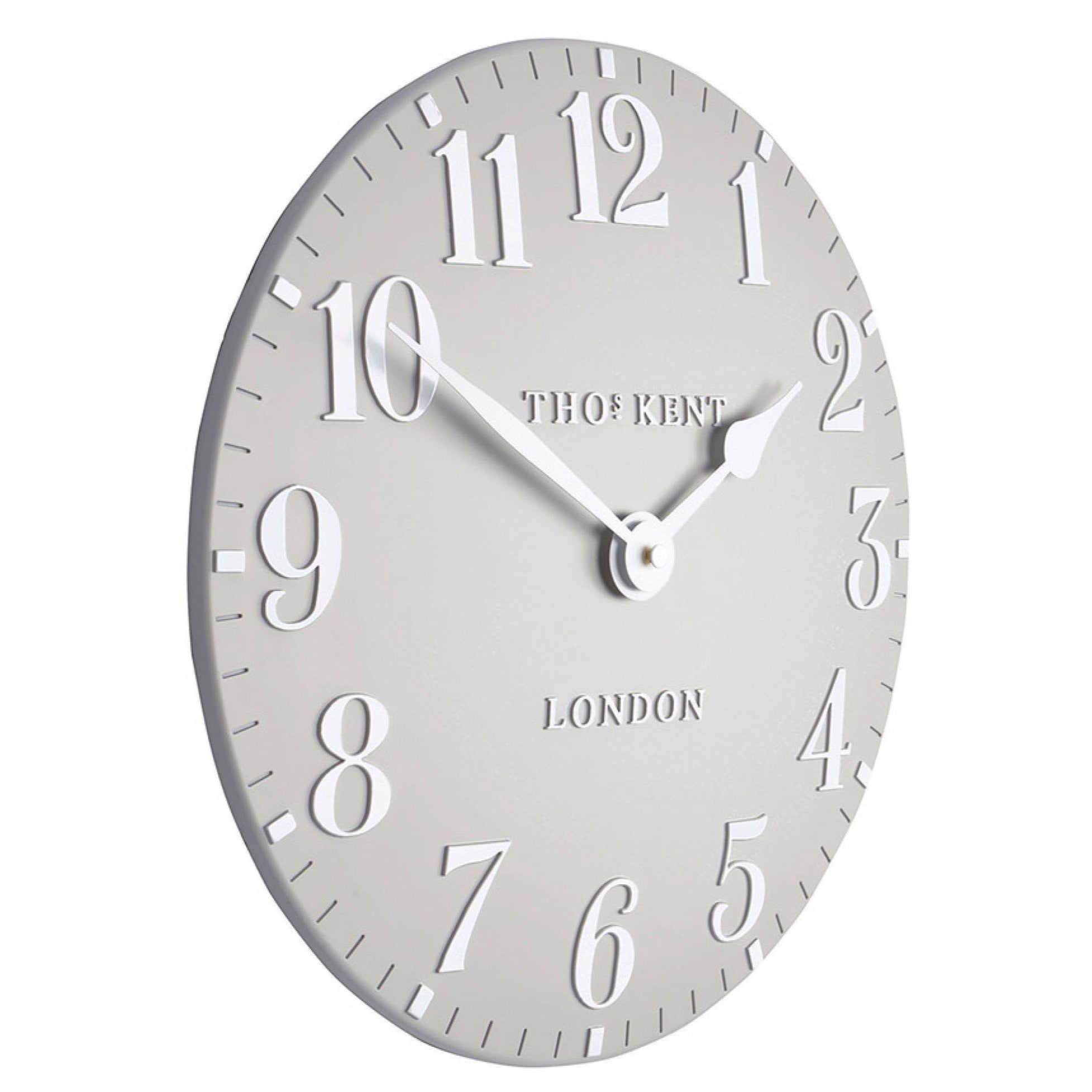Thomas Kent Arabic Wall Clock - Dove Grey (30cm/12") - Duck Barn Interiors