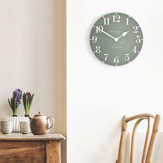 Thomas Kent Arabic Wall Clock Seagrass (30cm/12") Duck Barn Interiors