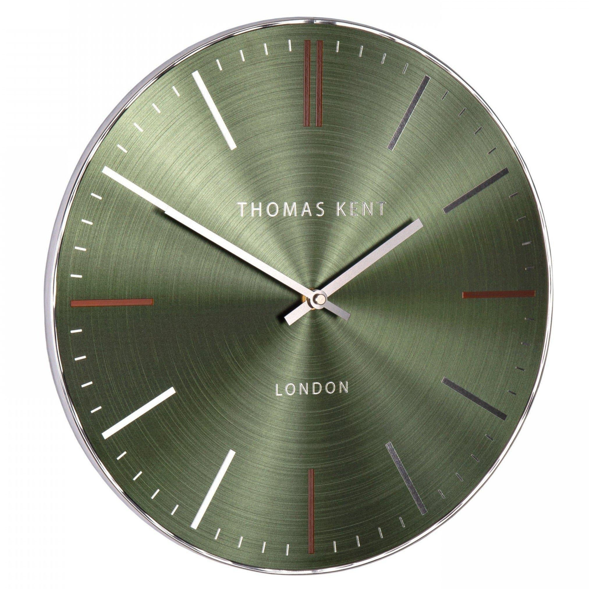 Thomas Kent Bistro Wall Clock - Emerald 35cm - Duck Barn Interiors