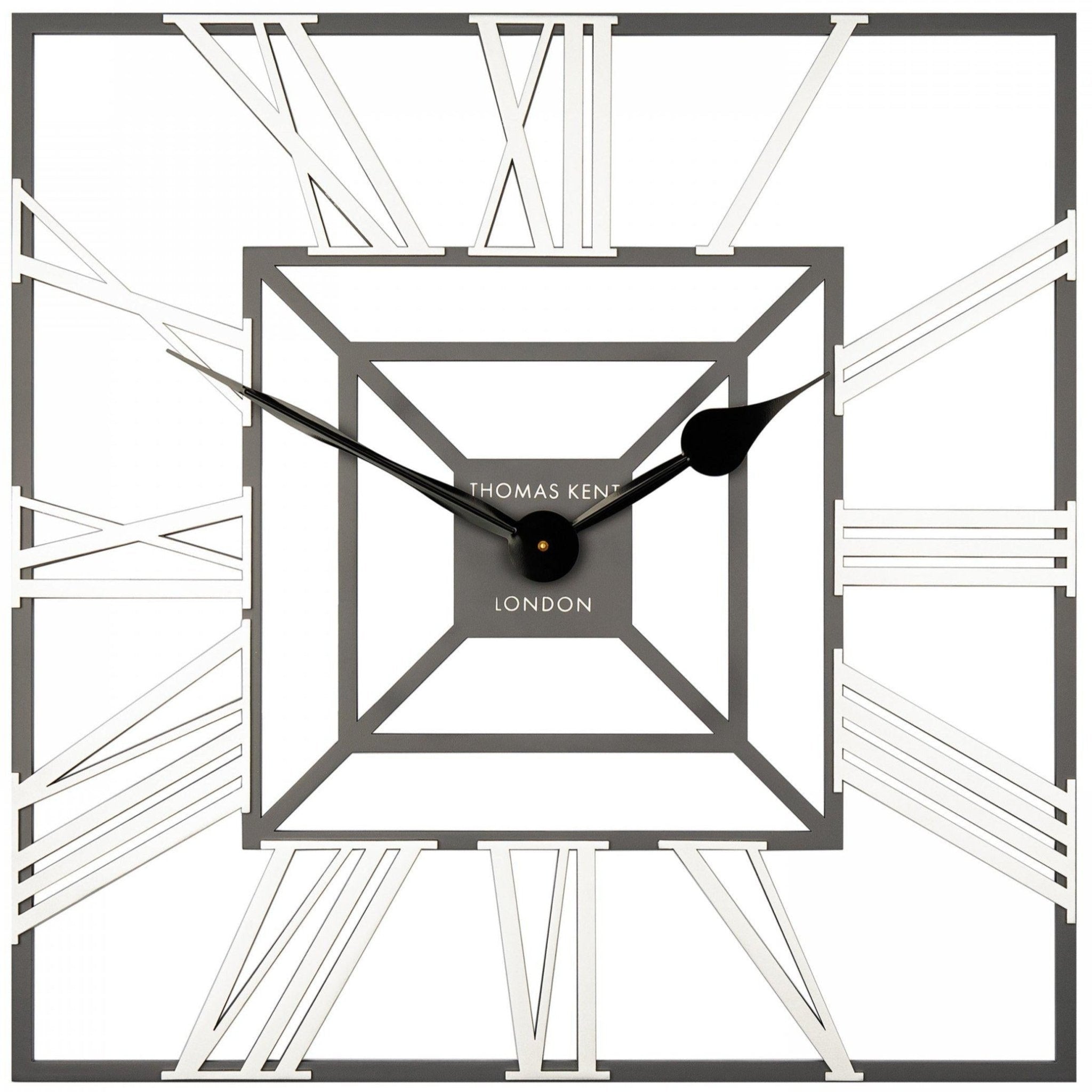 Thomas Kent Evening Star Square Wall Clock Graphite (60cm/24") - Duck Barn Interiors