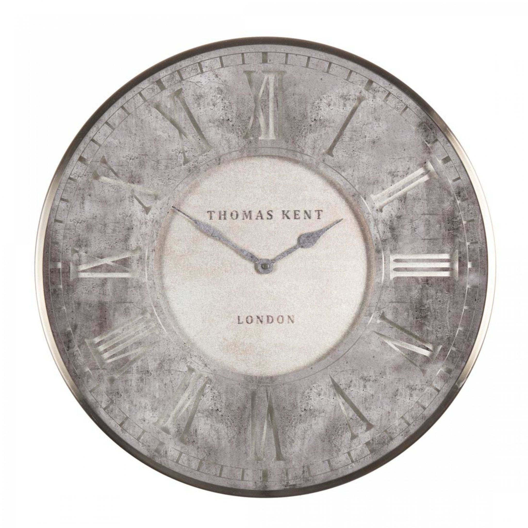 Thomas Kent Florentine Silvern Wall Clock (52cm/20") - Duck Barn Interiors